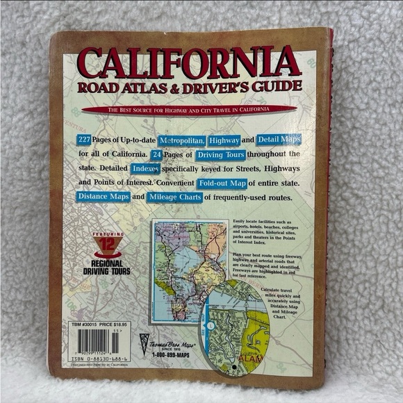 Thomas Bros Maps California Road Atlas & drivers guide 11" 1995 book - Picture 5 of 12